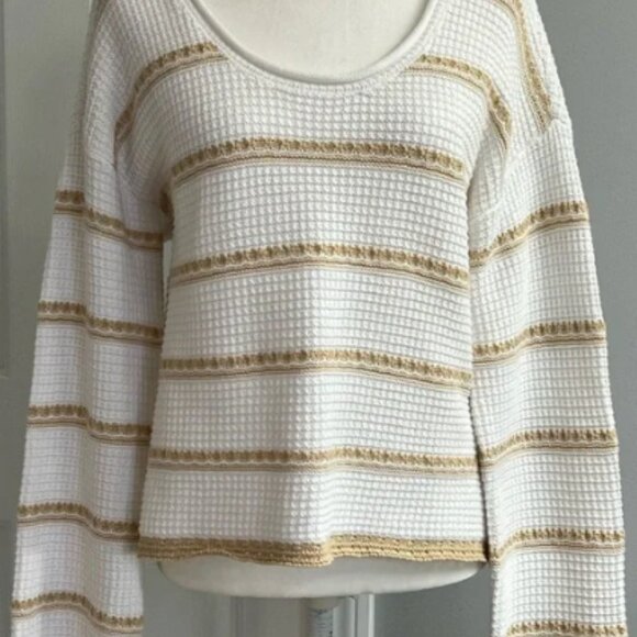 Lucky Brand Camel/White Oversized Sweater Size M - Picture 1 of 5